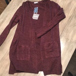 Long maroon sweater